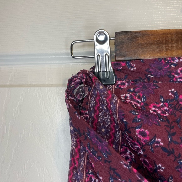 Blue Rain Floral Wrap Skirt - Picture 5 of 9